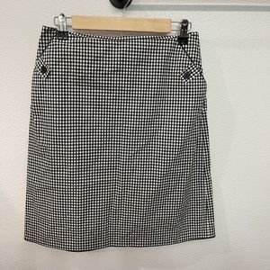 Vintage City Silk Stretch Black/white pattern Skirt